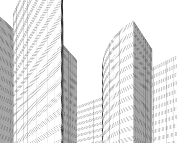 建築芸術の概念における抽象的な線や最小限の幾何学的形状 — ストックベクタ