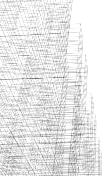 Abstrakcyjne Linie Rysunku Koncepcji Sztuki Architektonicznej Minimalne Kształty Geometryczne — Wektor stockowy