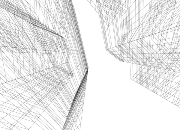 Lignes Dessin Abstraites Dans Concept Art Architectural Formes Géométriques Minimales — Image vectorielle