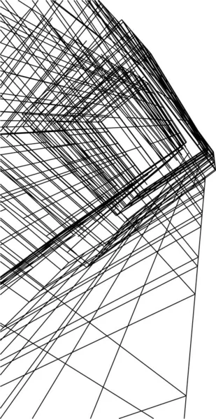 Líneas Abstractas Dibujo Concepto Arte Arquitectónico Formas Geométricas Mínimas — Vector de stock