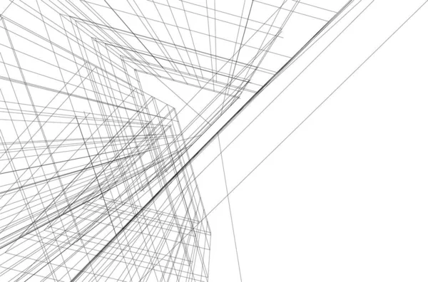 Mimari Sanat Konseptinde Soyut Çizgiler Minimum Geometrik Şekiller — Stok Vektör