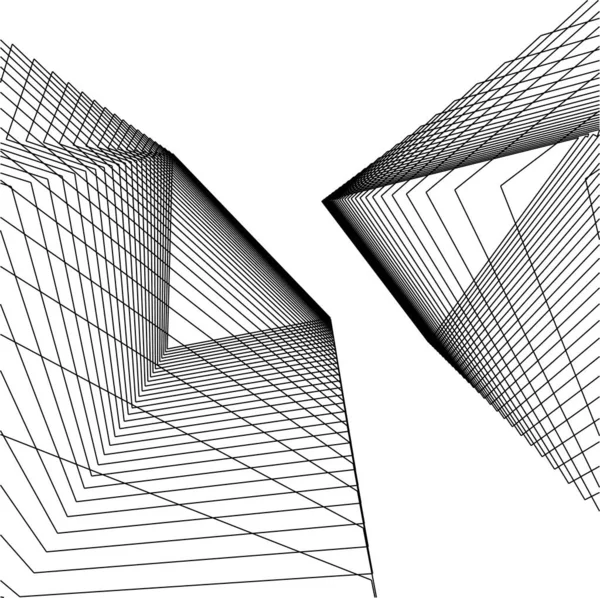 Minimální Geometrické Tvary Architektonické Linie — Stockový vektor