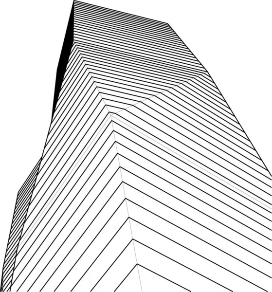 Elvont Rajzvonalak Építészeti Képzőművészetben Minimális Geometriai Formák — Stock Vector