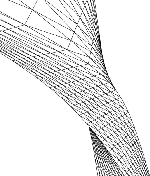 Líneas Abstractas Dibujo Concepto Arte Arquitectónico Formas Geométricas Mínimas — Archivo Imágenes Vectoriales