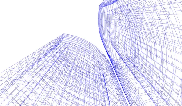 Abstrakcyjne Linie Rysunku Koncepcji Sztuki Architektonicznej Minimalne Kształty Geometryczne — Wektor stockowy