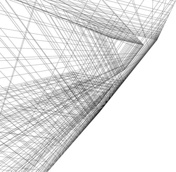 Líneas Abstractas Dibujo Concepto Arte Arquitectónico Formas Geométricas Mínimas — Archivo Imágenes Vectoriales