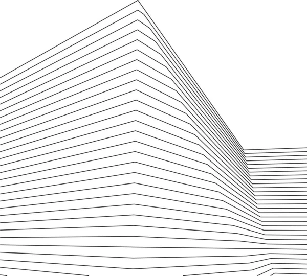 Abstrakta Teckningslinjer Arkitektonisk Konst Koncept Minimala Geometriska Former — Stock vektor