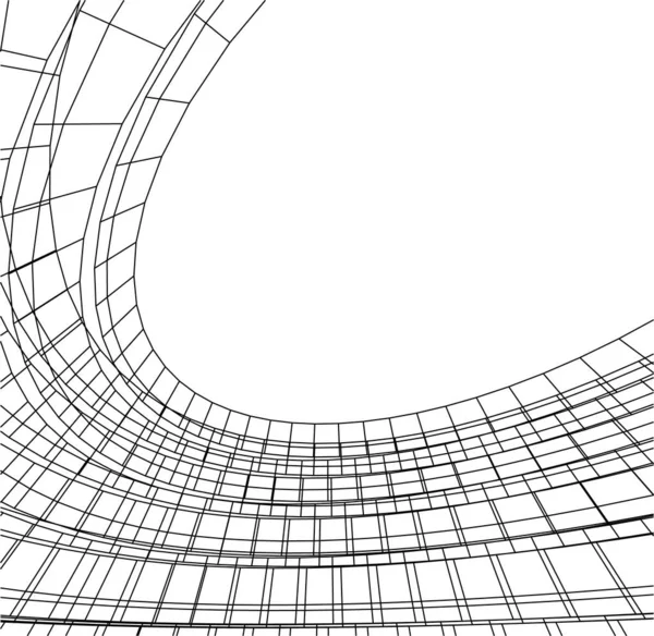 Abstraktní Kreslicí Čáry Architektonickém Pojetí Minimální Geometrické Tvary — Stockový vektor