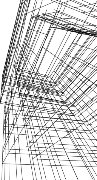 Abstracte Tekenlijnen Architectonisch Kunstconcept Minimale Geometrische Vormen — Stockvector