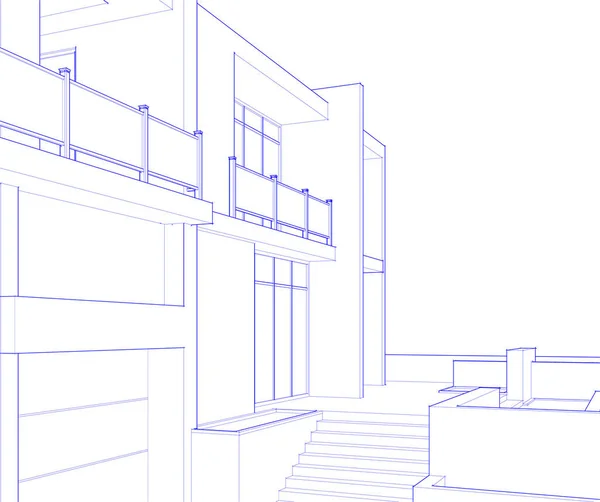 Líneas Abstractas Dibujo Concepto Arte Arquitectónico Formas Geométricas Mínimas — Archivo Imágenes Vectoriales