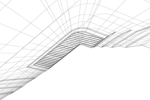 Lignes Dessin Abstraites Dans Concept Art Architectural Formes Géométriques Minimales — Image vectorielle