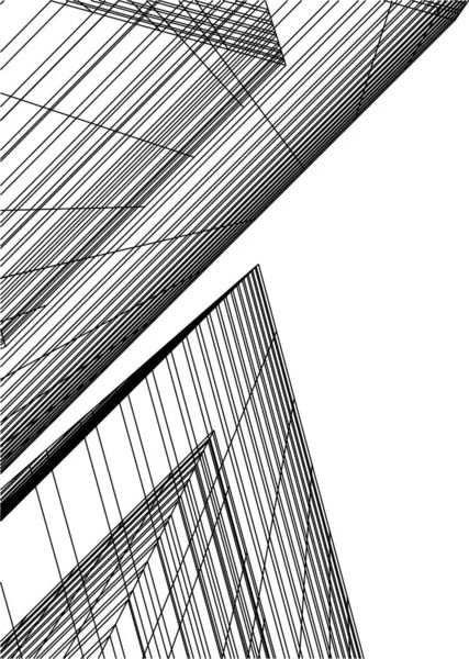 Lignes Dessin Abstraites Dans Concept Art Architectural Formes Géométriques Minimales — Image vectorielle