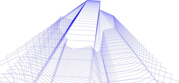 Lignes Dessin Abstraites Dans Concept Art Architectural Formes Géométriques Minimales — Image vectorielle