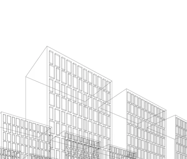 Líneas Abstractas Dibujo Concepto Arte Arquitectónico Formas Geométricas Mínimas — Archivo Imágenes Vectoriales