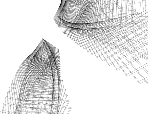 Lignes Dessin Abstraites Dans Concept Art Architectural Formes Géométriques Minimales — Image vectorielle