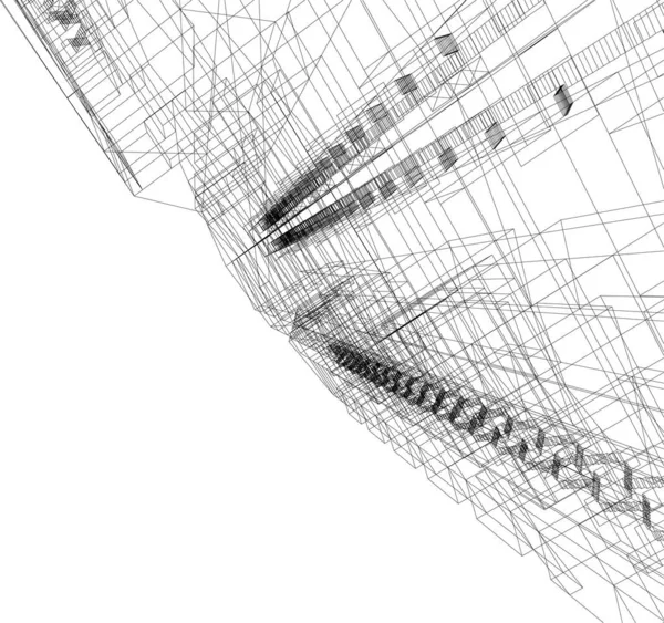 Lignes Dessin Abstraites Dans Concept Art Architectural Formes Géométriques Minimales — Image vectorielle