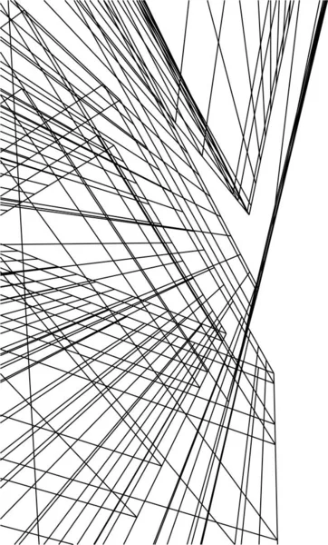 Abstrakte Zeichnungslinien Architektonischen Kunstkonzept Minimale Geometrische Formen — Stockvektor