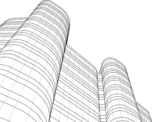 Arquitectura Edificio Ilustración Sobre Fondo — Vector de stock