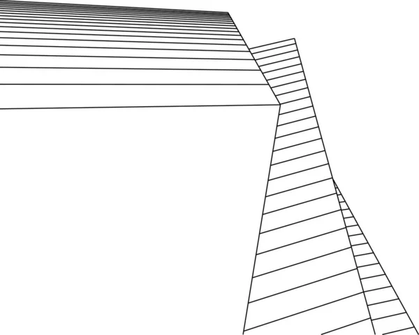 Formas Geométricas Mínimas Linhas Arquitetônicas —  Vetores de Stock