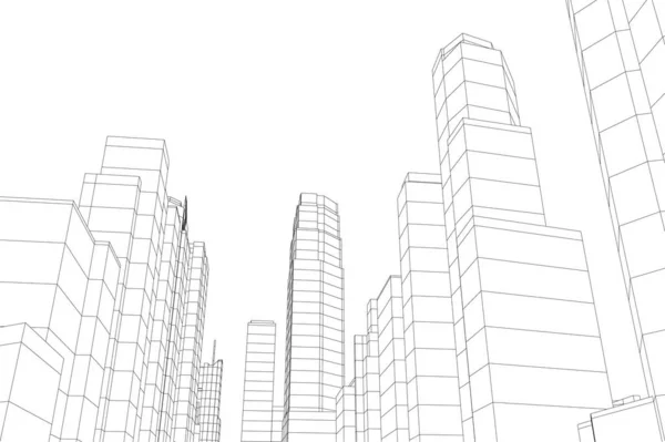 Abstrakte Zeichnungslinien Architektonischen Kunstkonzept Minimale Geometrische Formen — Stockvektor