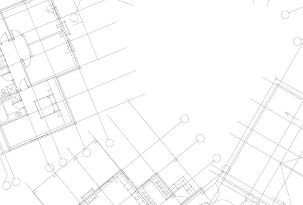 建筑艺术概念中的抽象绘图线 最小几何形状 — 图库矢量图片