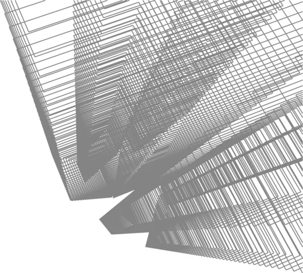 Lignes Dessin Abstraites Dans Concept Art Architectural Formes Géométriques Minimales — Image vectorielle