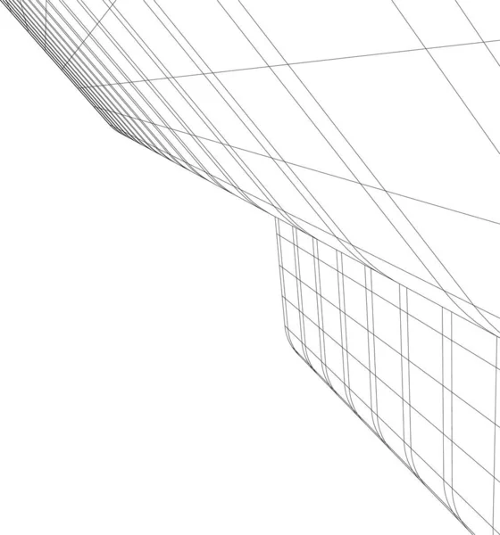 Líneas Abstractas Dibujo Concepto Arte Arquitectónico Formas Geométricas Mínimas — Archivo Imágenes Vectoriales