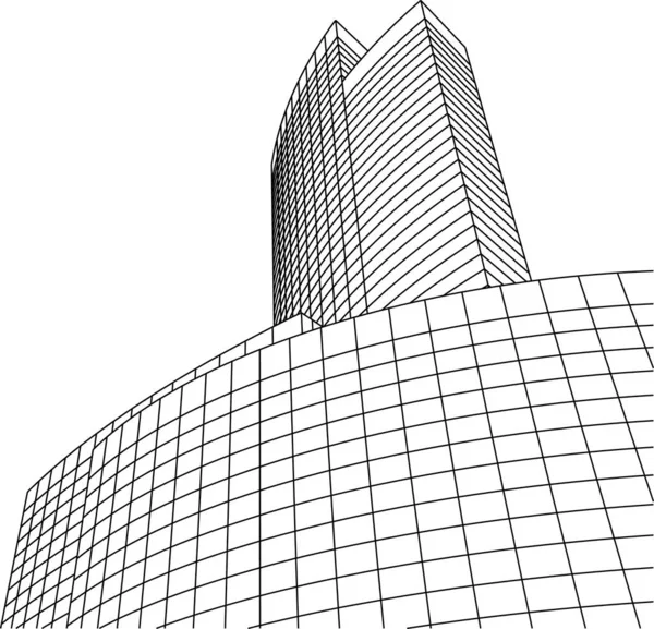 Líneas Abstractas Dibujo Concepto Arte Arquitectónico Formas Geométricas Mínimas — Archivo Imágenes Vectoriales