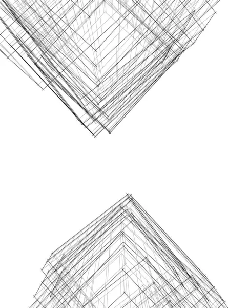 Linhas Abstratas Desenho Conceito Arte Arquitetônica Formas Geométricas Mínimas — Vetor de Stock