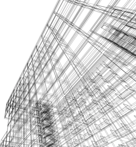 Lignes Dessin Abstraites Dans Concept Art Architectural Formes Géométriques Minimales — Image vectorielle