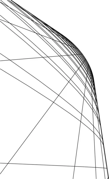 Líneas Abstractas Dibujo Concepto Arte Arquitectónico Formas Geométricas Mínimas — Archivo Imágenes Vectoriales