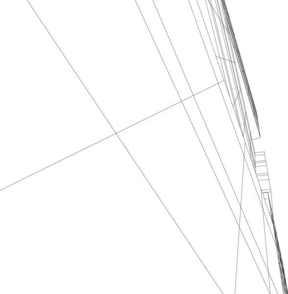 Linee Disegno Astratte Nel Concetto Arte Architettonica Forme Geometriche Minime — Vettoriale Stock