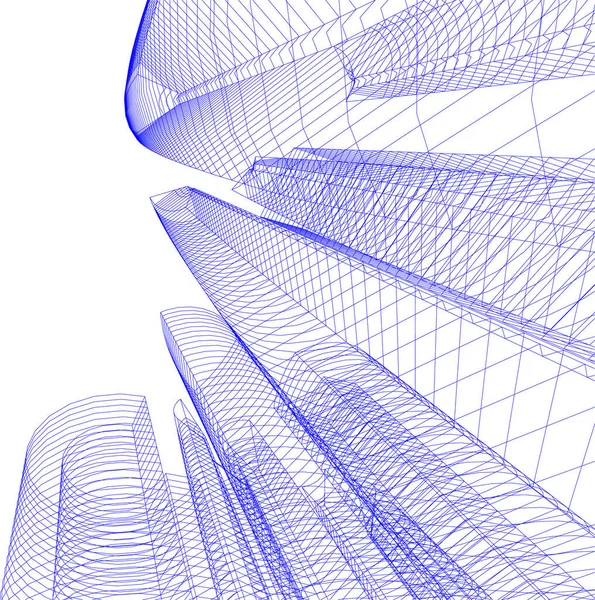 Arquitectura Edificio Ilustración Sobre Fondo — Vector de stock