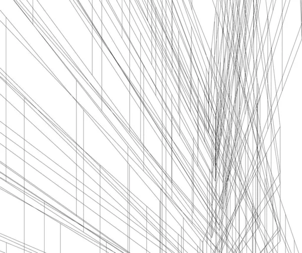 Abstrakta Teckningslinjer Arkitektonisk Konst Koncept Minimala Geometriska Former — Stock vektor