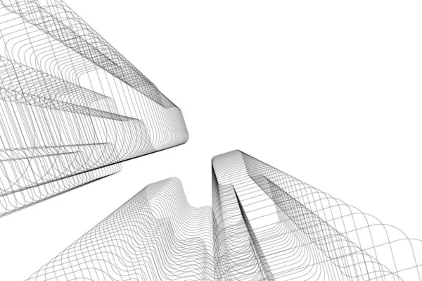 Linhas Abstratas Desenho Conceito Arte Arquitetônica Formas Geométricas Mínimas —  Vetores de Stock