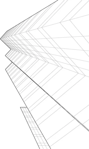 Abstrakcyjne Linie Rysunku Koncepcji Sztuki Architektonicznej Minimalne Kształty Geometryczne — Wektor stockowy