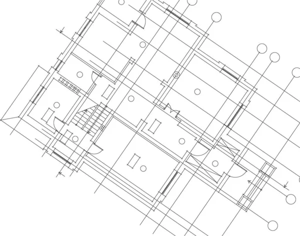 Abstrakta Teckningslinjer Arkitektonisk Konst Koncept Minimala Geometriska Former — Stock vektor