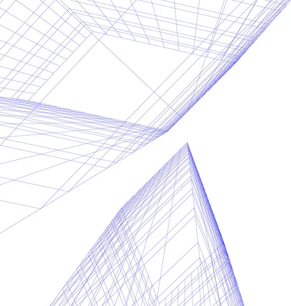 Linee Disegno Astratte Nel Concetto Arte Architettonica Forme Geometriche Minime — Vettoriale Stock