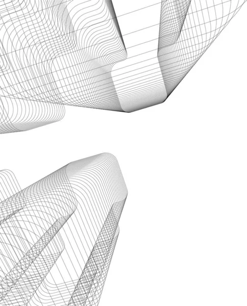 Lignes Dessin Abstraites Dans Concept Art Architectural Formes Géométriques Minimales — Image vectorielle