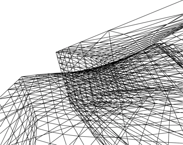 Abstrakcyjne Linie Rysunku Koncepcji Sztuki Architektonicznej Minimalne Kształty Geometryczne — Wektor stockowy