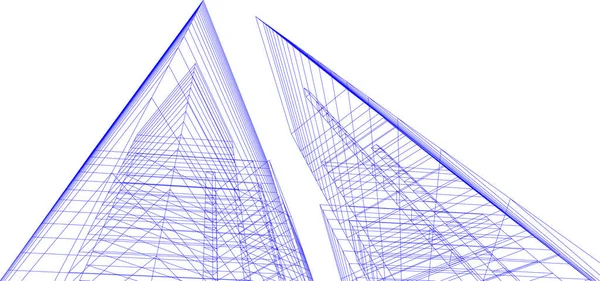 Minimální Geometrické Tvary Architektonické Linie — Stockový vektor