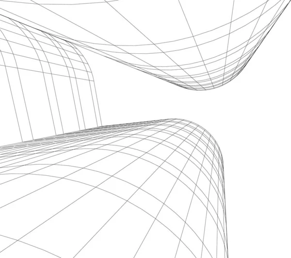 Linhas Abstratas Desenho Conceito Arte Arquitetônica Formas Geométricas Mínimas —  Vetores de Stock