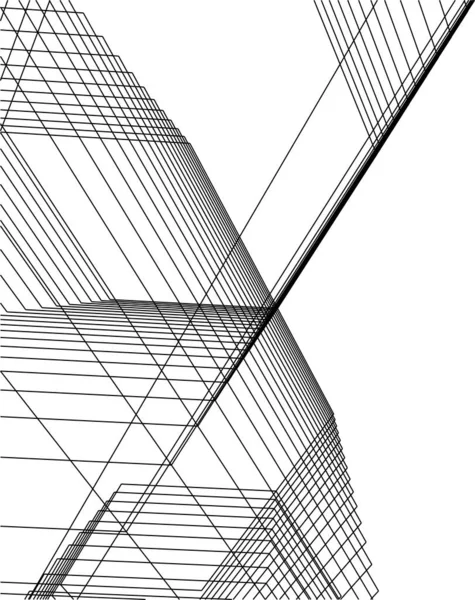 Minimale Geometrische Formen Architektonische Linien — Stockvektor