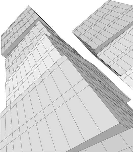 Abstrakcyjne Linie Rysunku Koncepcji Sztuki Architektonicznej Minimalne Kształty Geometryczne — Wektor stockowy