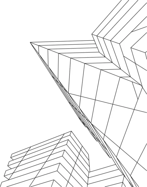 Formas Geométricas Mínimas Líneas Arquitectónicas — Vector de stock