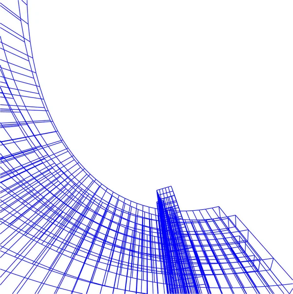 Abstrakta Teckningslinjer Arkitektonisk Konst Koncept Minimala Geometriska Former — Stock vektor