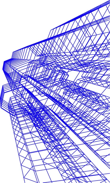 Elvont Rajzvonalak Építészeti Képzőművészetben Minimális Geometriai Formák — Stock Vector