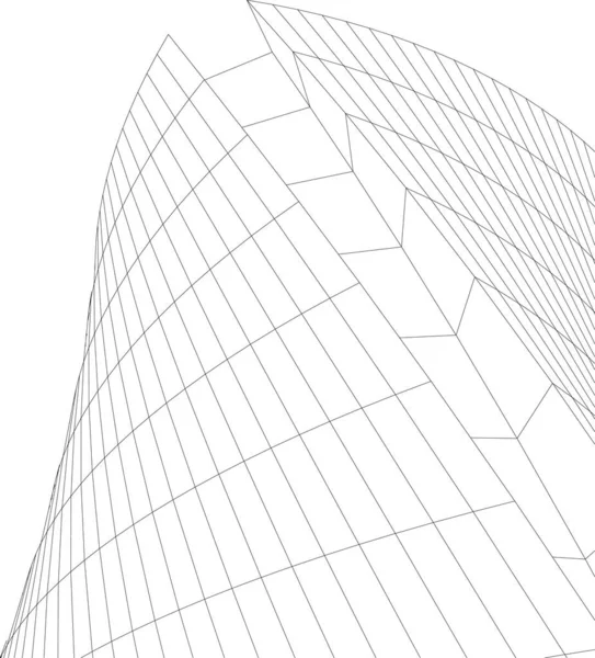 Abstracte Tekenlijnen Architectonisch Kunstconcept Minimale Geometrische Vormen — Stockvector