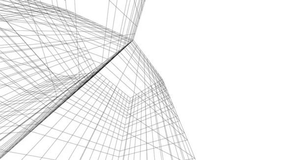 Linhas Abstratas Desenho Conceito Arte Arquitetônica Formas Geométricas Mínimas —  Vetores de Stock