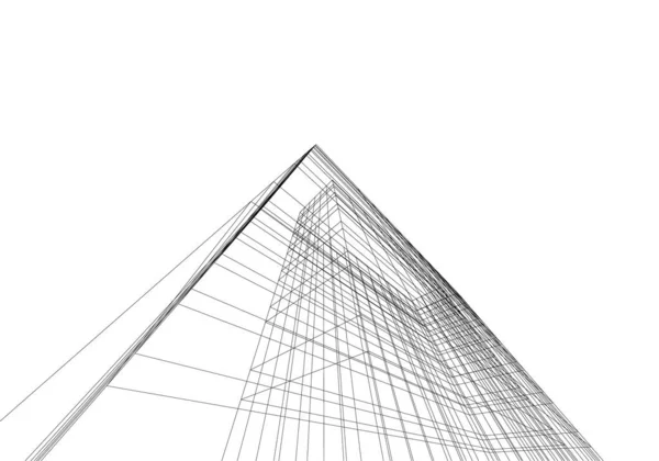 Lignes Dessin Abstraites Dans Concept Art Architectural Formes Géométriques Minimales — Image vectorielle